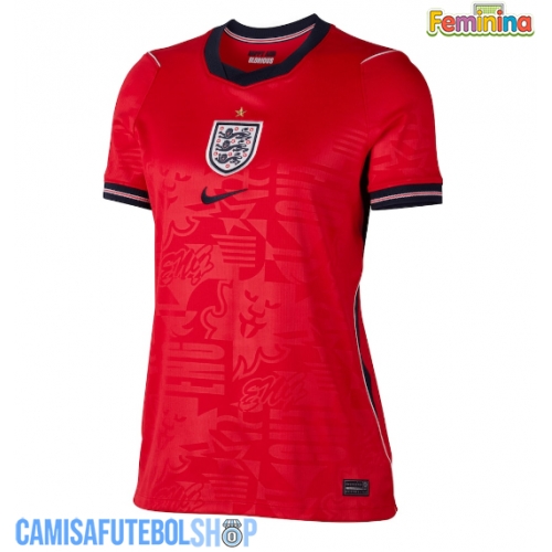 Camisa de time de futebol Inglaterra Replicas 2º Equipamento Feminina Mundo 2026 Manga Curta